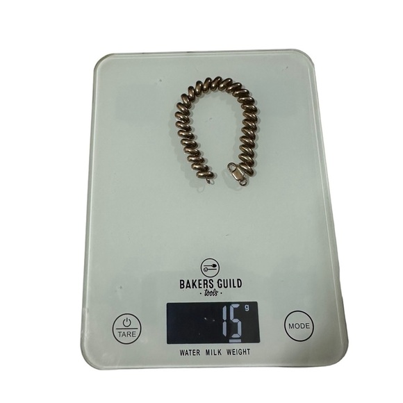 Vintage Italy Sterling 925 Silver San Marco Macaroni Link Bracelet 7" Signed 15g - Picture 12 of 16